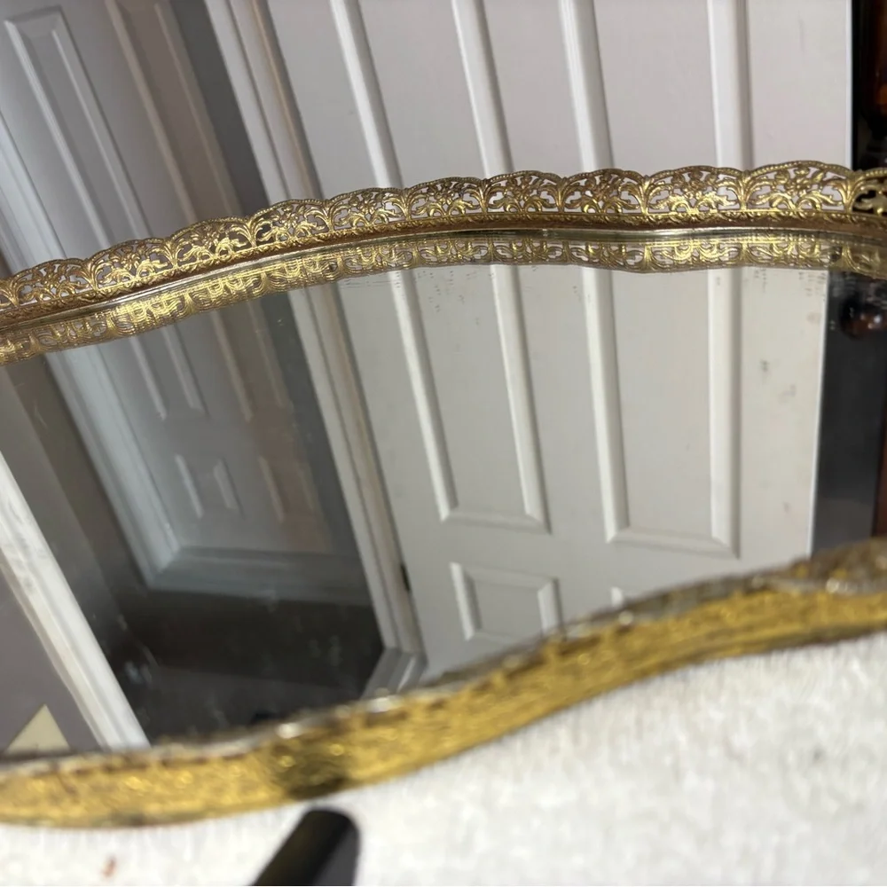Vintage mirror vanity tray